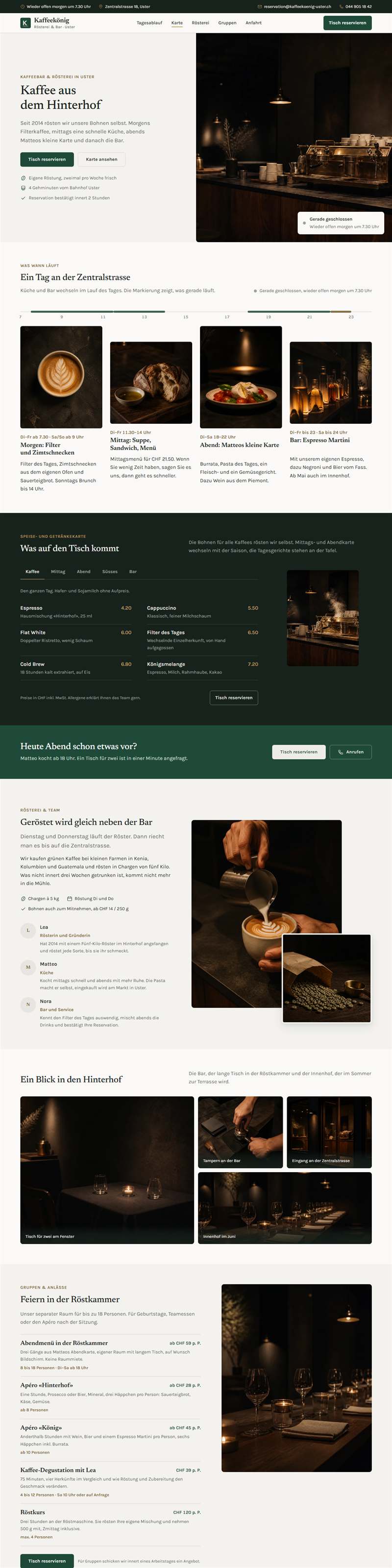 Aperçu conceptuel du site de Kaffeekönig